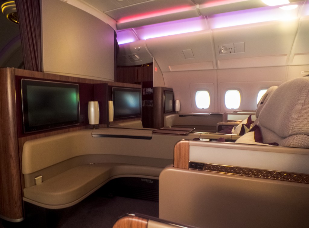 Qatar Airways A380 First Class Kabine