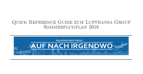 Kostenloser Download: Mein Quick Reference Guide zum Lufthansa-Flugplan!