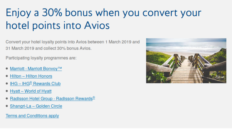 Hotelpunkte mit 30% Bonus in Avios umwandeln